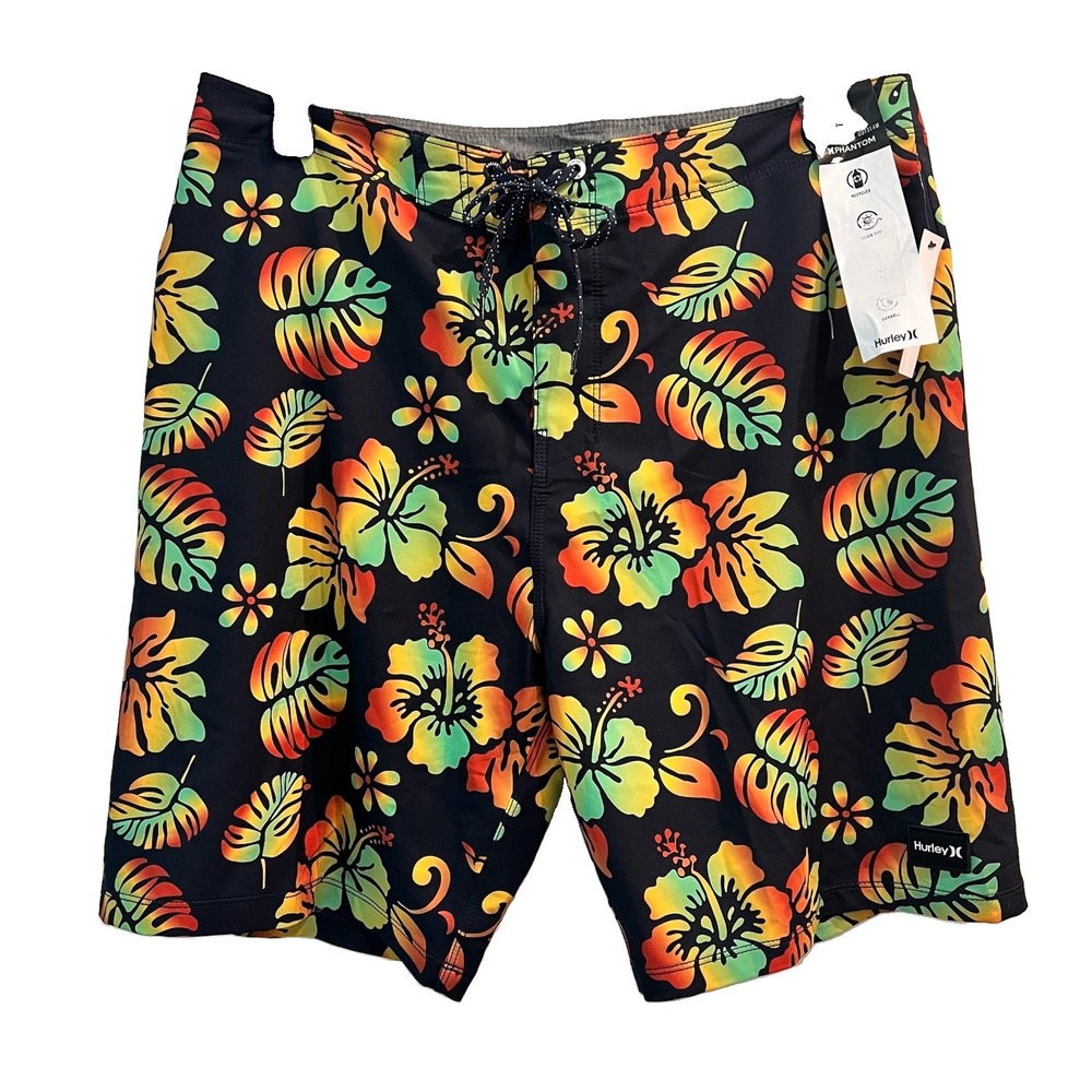 Hurley Phantom Board Shorts Mens 34 Swim Floral Pattern NWT Beach Trunks